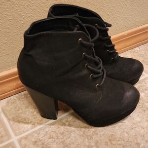Mossimo Supply Co. Black Lace-Up Ankle Booties